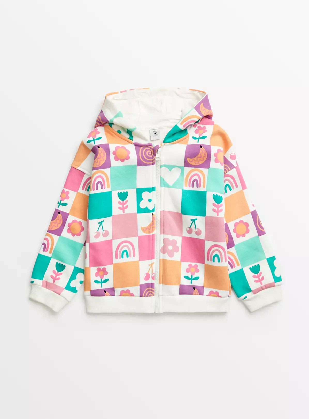 Bright Checkerboard Zip Hoodie 1-2 Years 4 Bright Checkerboard Zip Hoodie 1-2 Years - Image 2
