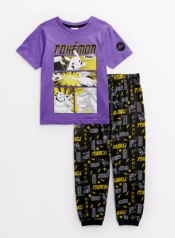 Pokemon Purple Short Sleeve Pyjama Set 4-5 Years