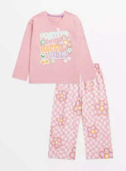 Pink Happy Vibes Pyjamas 3-4 Years -Hush Puppies Clothing Sale tuc143698231 Pink R Z001A