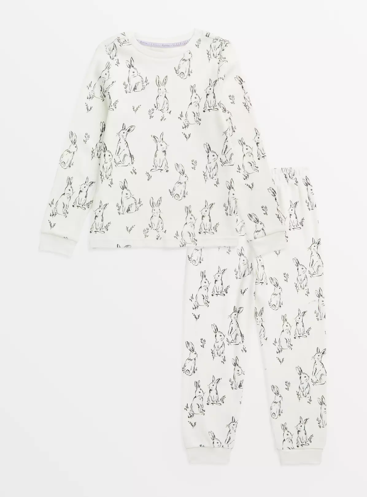 Cream Rabbit Print Pyjamas 1.5-2 Years 4 Cream Rabbit Print Pyjamas 1.5-2 Years - Image 2