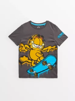 Charcoal Garfield Skater Print T-Shirt 9 Years