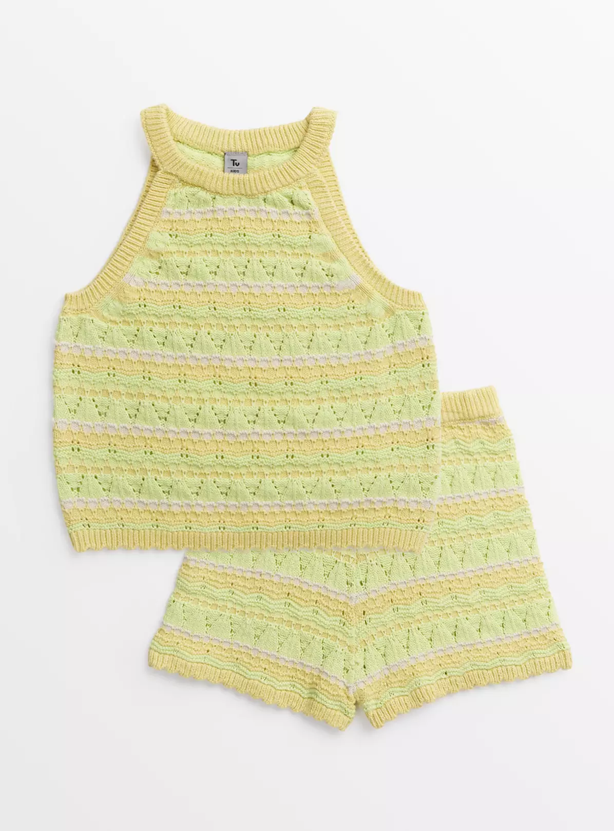Yellow Tonal Crochet Top & Shorts Set6 Years 4 Yellow Tonal Crochet Top & Shorts Set6 Years - Image 2