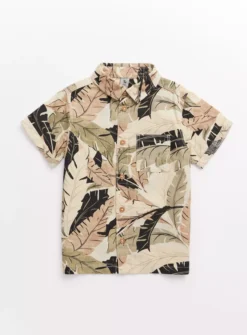 Beige Leaf Print Short Sleeve Shirt 6 Years 5 Beige Leaf Print Short Sleeve Shirt 6 Years -Hush Puppies Clothing Sale tuc143747540 Multi20Coloured R Z001A 1