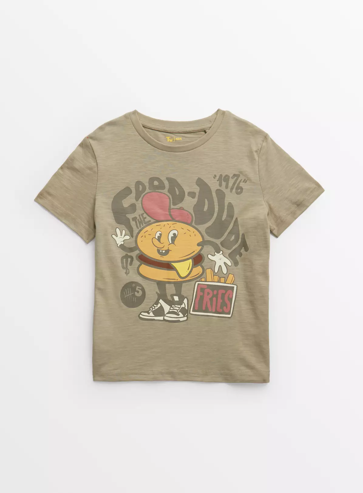 Khaki The Food Dude Print T-Shirt13 Years 4 Khaki The Food Dude Print T-Shirt13 Years - Image 2
