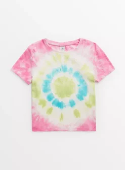 Swirl Tie Dye Ribbed T-Shirt 7 Years