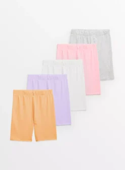 Pastel Plain Cycling Shorts 5 Pack 3 Years