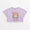 Lilac Tiger Print Cropped T-Shirt 11 Years 2 Lilac Tiger Print Cropped T-Shirt 11 Years -Hush Puppies Clothing Sale tuc143774564 Multi20Coloured R Z001A 1