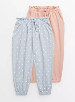 Pink & Blue Hareem Trousers 2 Pack 1-2 Years