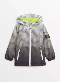 Grey Geometric Print Mac Coat 5-6 Years
