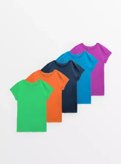 Bright Short Sleeve T-Shirts 5 Pack 11 Years -Hush Puppies Clothing Sale tuc143785095 Multi20Coloured R Z001A 2