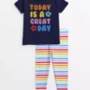 Great Day T-Shirt & Rainbow Stripe Leggings Set 1-2 Years -Hush Puppies Clothing Sale tuc143787736 Multi20Coloured R Z001A