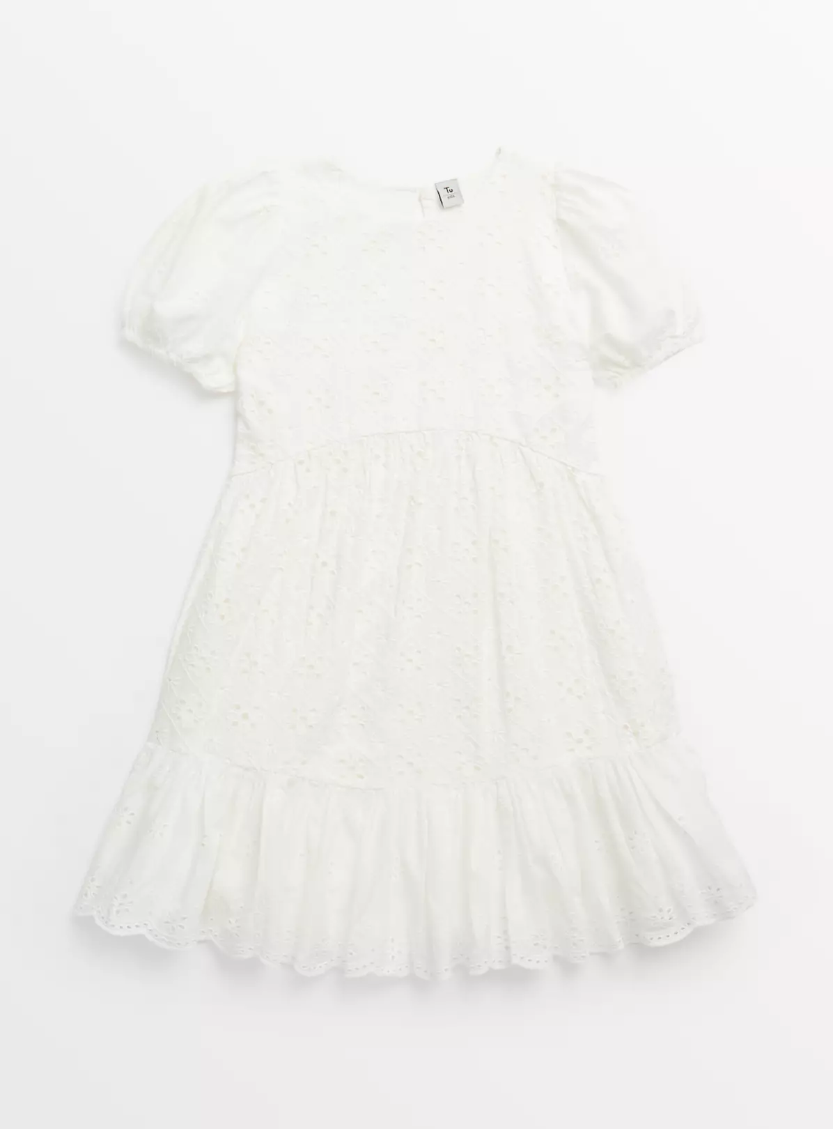White Broderie Woven Dress 9 Years 4 White Broderie Woven Dress 9 Years - Image 2