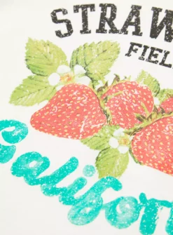 White Strawberry Fields Print T-Shirt 10 Years