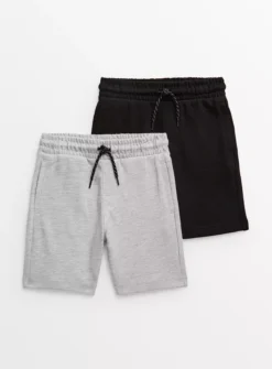 Grey & Black Ottoman Shorts 2 Pack 8 Years