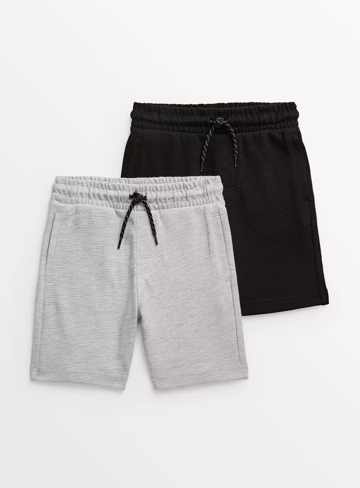 Grey & Black Ottoman Shorts 2 Pack 12 Years 3 Grey & Black Ottoman Shorts 2 Pack 12 Years