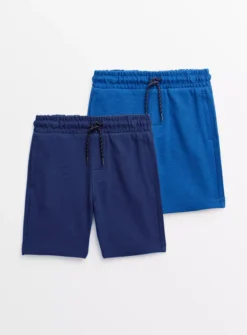 Blue & Navy Ottoman Shorts 2 Pack 5 Years