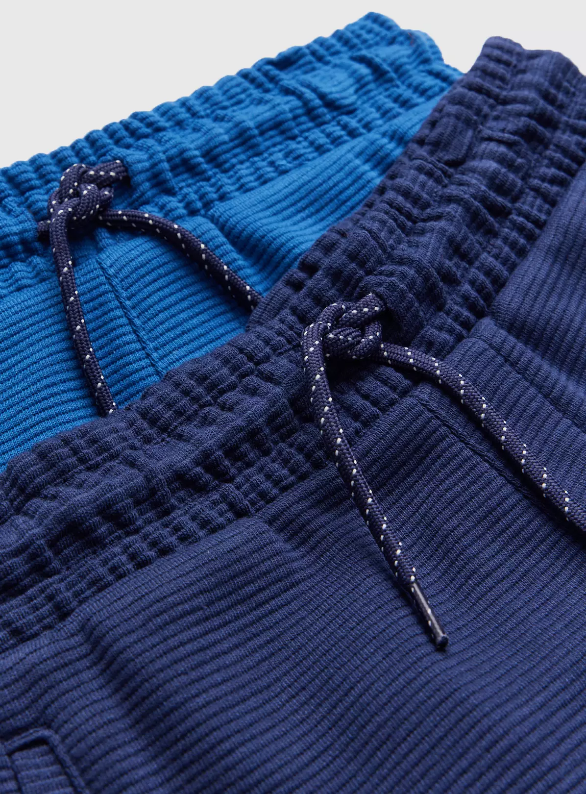 Blue & Navy Ottoman Shorts 2 Pack 14 Years 4 Blue & Navy Ottoman Shorts 2 Pack 14 Years - Image 2