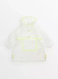 Transparent Floral Print Overhead Mac Coat 5-6 Years