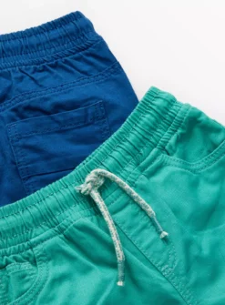 Turquoise & Blue Herringbone Shorts 2 Pack 1-2 Years
