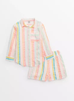 Crinkle Stripe Shirt & Shorts 7 Years -Hush Puppies Clothing Sale tuc143858717 Multi20Coloured R Z001A