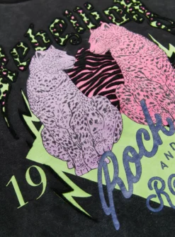 Black Washed Leopards Rock T-Shirt 7 Years 5 Black Washed Leopards Rock T-Shirt 7 Years -Hush Puppies Clothing Sale tuc143864691 Black R Z002A