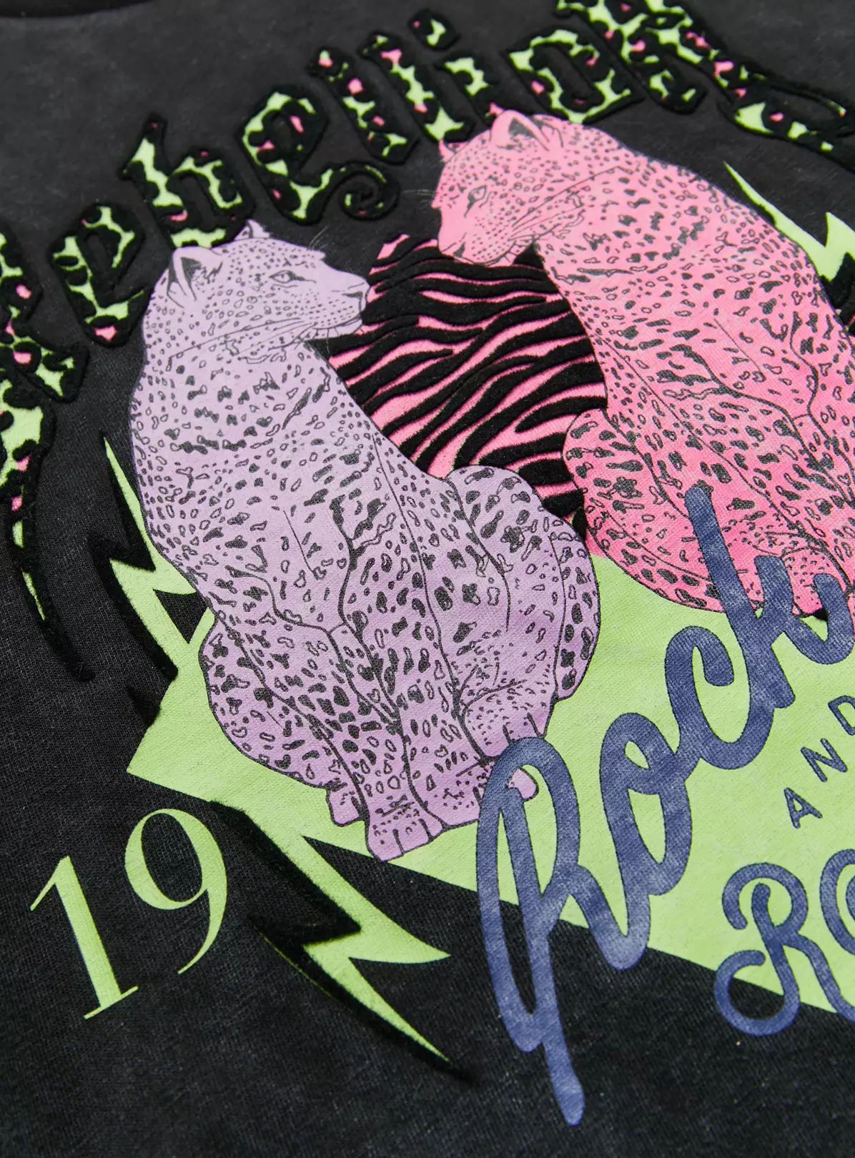 Black Washed Leopards Rock T-Shirt 7 Years 4 Black Washed Leopards Rock T-Shirt 7 Years - Image 2