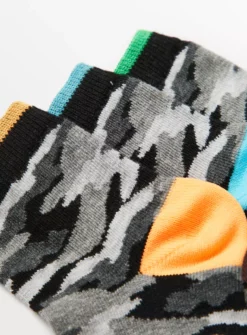 Neon Camo Ankle Socks 5 Pack 12.5-3.5 -Hush Puppies Clothing Sale tuc143868173 Black R Z002A