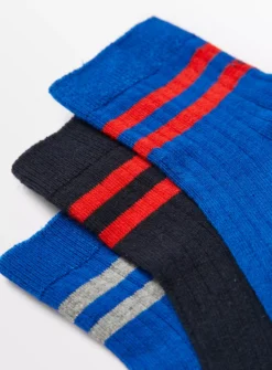 Bright Stripe Ankle Socks 7 Pack 12.5-3.5
