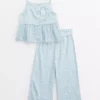 Blue Floral Woven Top & Culottes Set 10 Years -Hush Puppies Clothing Sale tuc143880615 Blue R Z001A 4