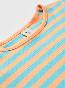 Bright Orange Stripe Ribbed T-Shirt 13 Years -Hush Puppies Clothing Sale tuc143898401 Multi20Coloured R Z002A 4