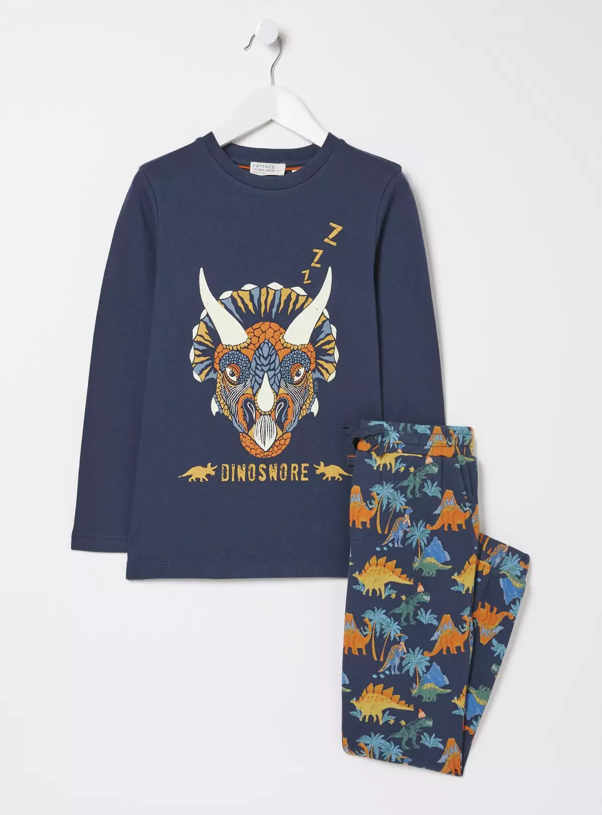 FATFACE Dinosaur Jersey Pyjama Set 3-4 Years 3 FATFACE Dinosaur Jersey Pyjama Set 3-4 Years