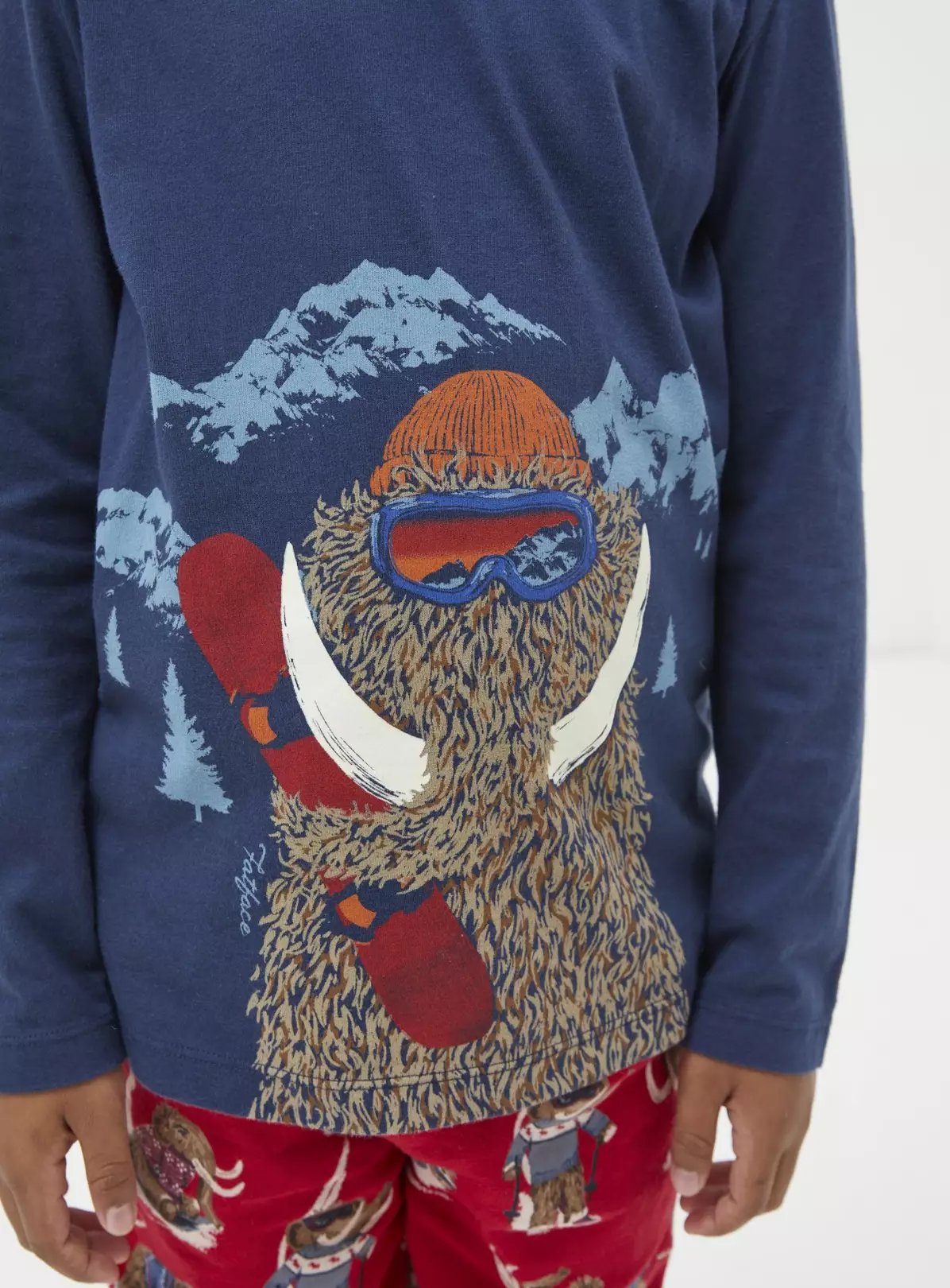 FATFACE Wilfred Mammoth Pyjama Set 6-7 Years 3 FATFACE Wilfred Mammoth Pyjama Set 6-7 Years