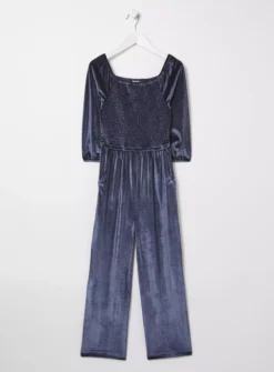 FATFACE Emily Velvet Jumpsuit 7-8 Years
