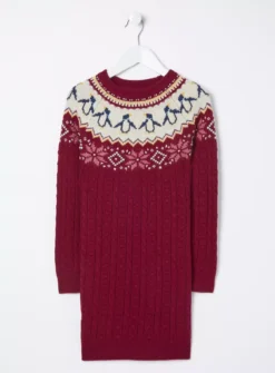 FATFACE Penguin Knitted Jumper Dress 6-7 Years -Hush Puppies Clothing Sale tuc143921093 Red R Z004A