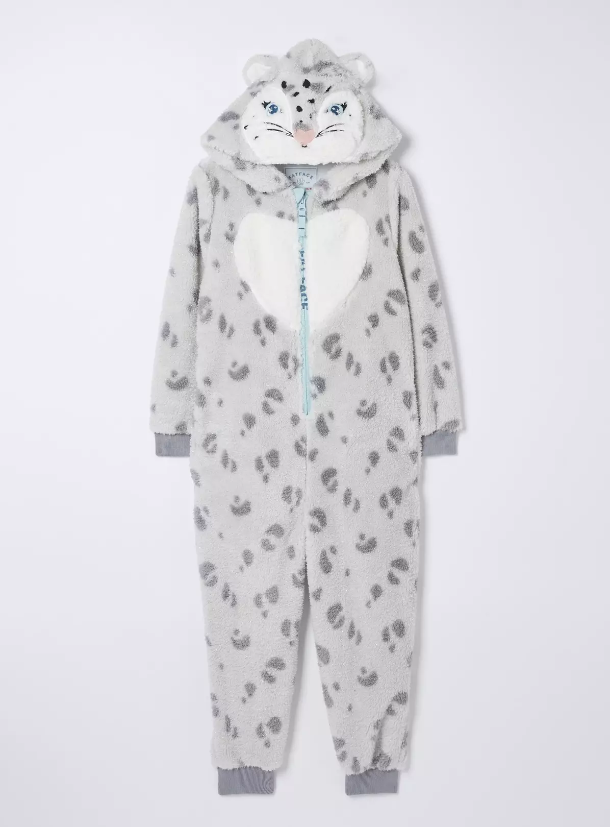FATFACE Sadie Snow Leopard Onesie 4-5 Years 6 FATFACE Sadie Snow Leopard Onesie 4-5 Years - Image 4