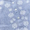 Blue Embroidered Linen Blend Short Kurta 10 Years