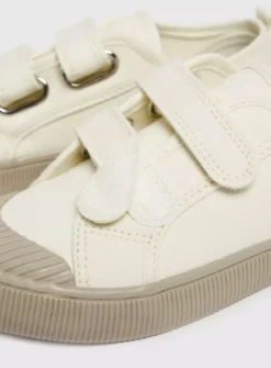 Cream Canvas Double Strap Trainers 10 Infant -Hush Puppies Clothing Sale tuc143952181 Cream R Z003A