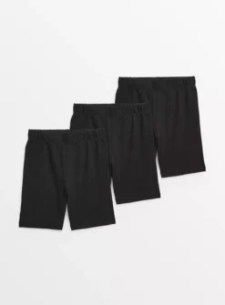 Core Black Cycling Shorts 3 Pack 5 Years