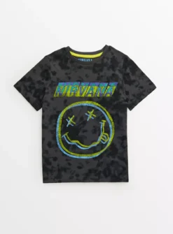 Grey Tie Dye Nirvana Graphic T-Shirt 7 Years