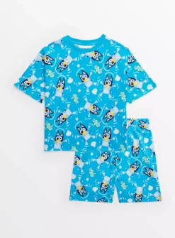 Bluey Seahorse Print Short Sleeve Pyjamas 1.5-2 Years -Hush Puppies Clothing Sale tuc143994399 Blue R Z001A