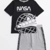 NASA Graphic Print Short Sleeve Pyjamas 4-5 Years 1 NASA Graphic Print Short Sleeve Pyjamas 4-5 Years -Hush Puppies Clothing Sale tuc143995789 Black R Z001A