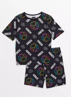 Black Xbox Print Short Sleeve Pyjamas 6-7 Years