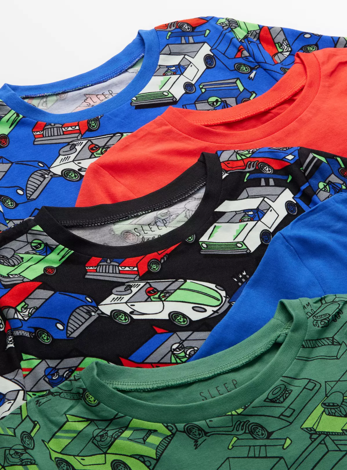 Cars Print Shortie Pyjama 5 Pack 1.5-2 Years 4 Cars Print Shortie Pyjama 5 Pack 1.5-2 Years - Image 2