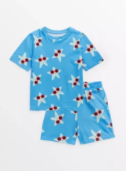 Blue Starfish Print Short Sleeve Pyjamas1.5-2 Years