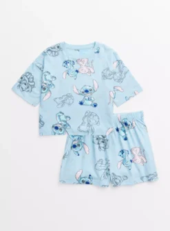 Disney Stitch Blue Short Sleeve Pyjamas 4-5 Years -Hush Puppies Clothing Sale tuc144007412 Blue R Z001A 1