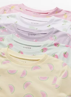 Fruit Print Shortie Pyjamas 5 Pack 1.5-2 Years -Hush Puppies Clothing Sale tuc144007893 Multi20Coloured R Z002A