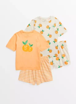 Orange Print Shortie Pyjama 2 Pack 1-1.5 Years -Hush Puppies Clothing Sale tuc144009071 Orange R Z001A
