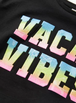 Black Vacay Vibes Print T-Shirt 9 Years -Hush Puppies Clothing Sale tuc144055182 Black R Z002A