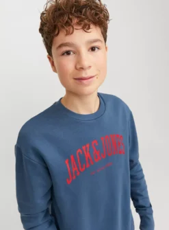 JACK & JONES JUNIOR Logo Crew Neck Sweatshirt 8 Years -Hush Puppies Clothing Sale tuc144091263 Blue R Z002A