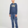 JACK & JONES JUNIOR Graphic Hooded Sweatshirt 10 Years -Hush Puppies Clothing Sale tuc144091554 Blue R Z002A